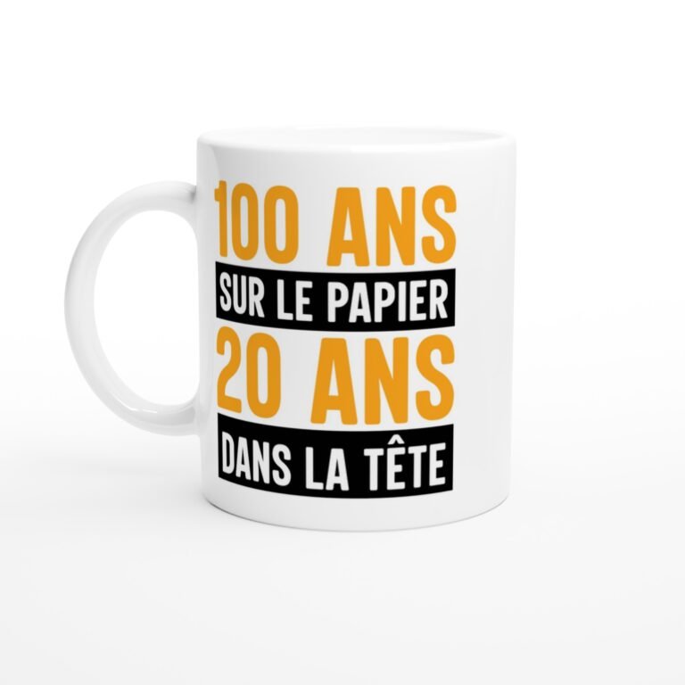 Mug 100 ans sur le papier - Idée Cadeau Original
