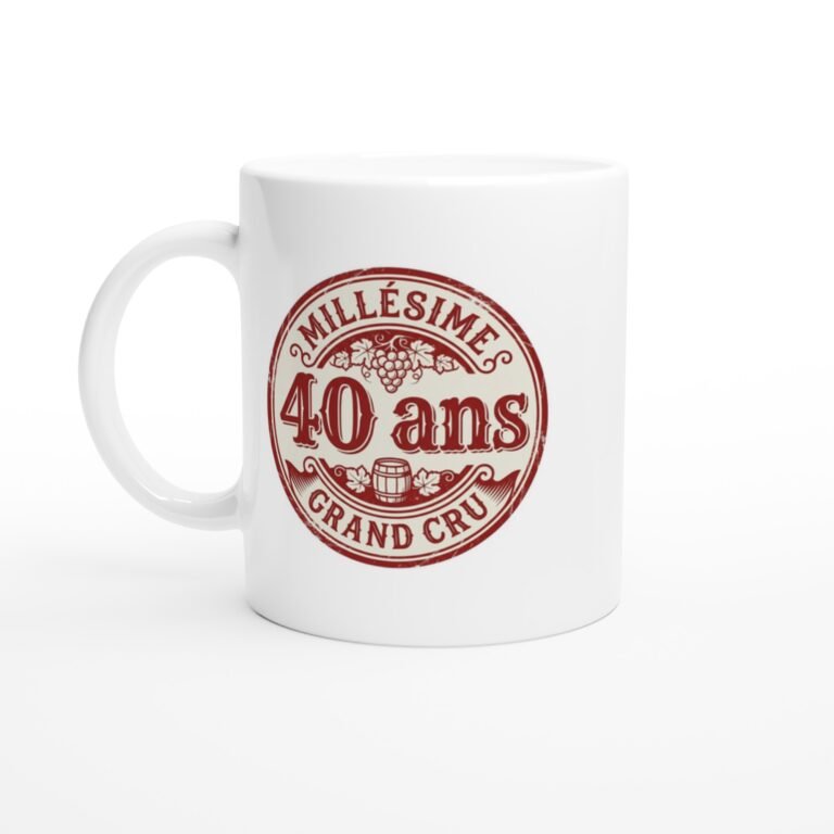 Mug 40 ans anniversaire Millesime 40 Ans Grand Cru - Idée Cadeau Original