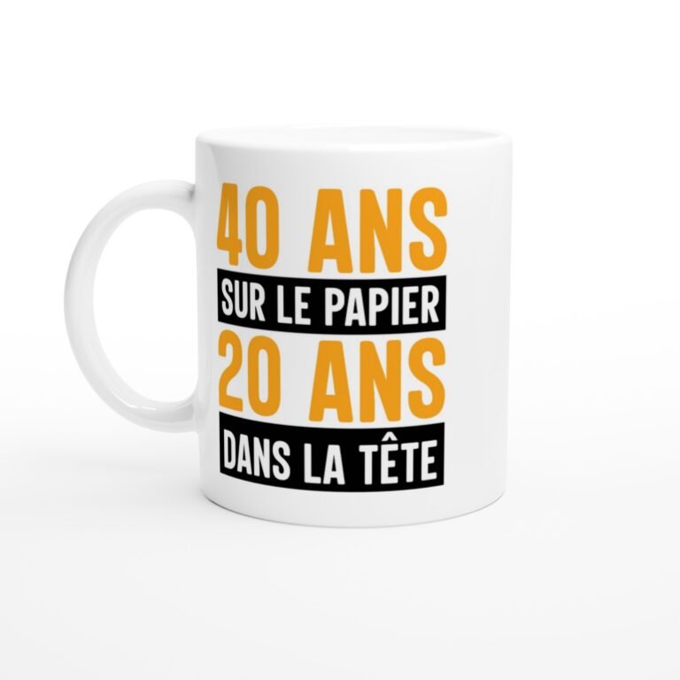 Mug 40 ans sur le papier - Idée Cadeau Original