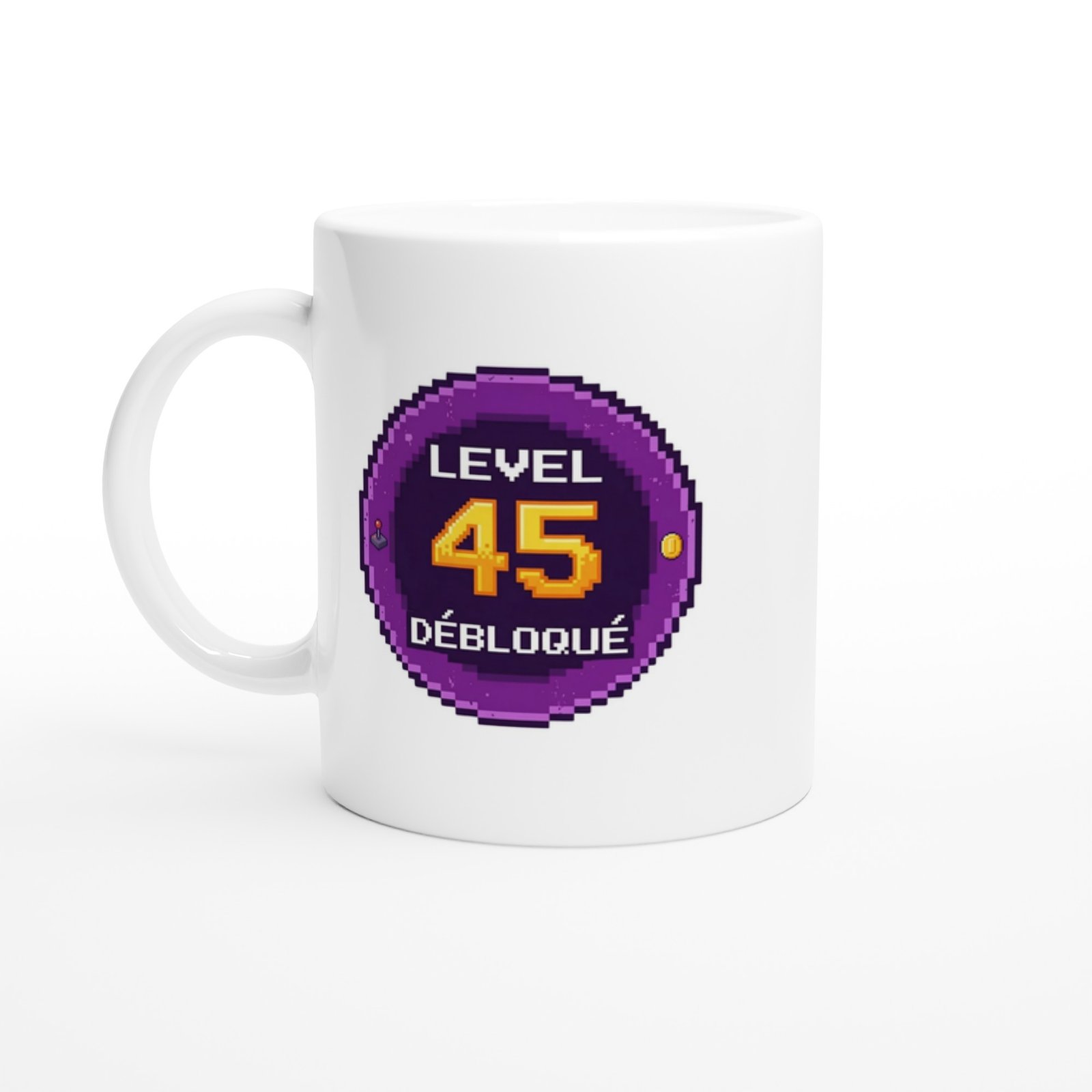 Mug 45 anniversaire Rétro GamerLevel 45 Débloqué Mug 45 anniversaire Rétro GamerLevel 45 Débloqué
