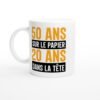 Mug 50 ans sur le papier – Idée Cadeau Original