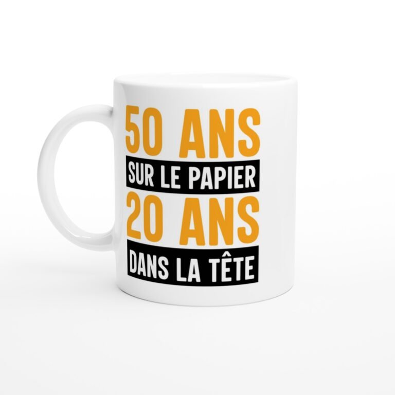 Mug 50 ans sur le papier - Idée Cadeau Original