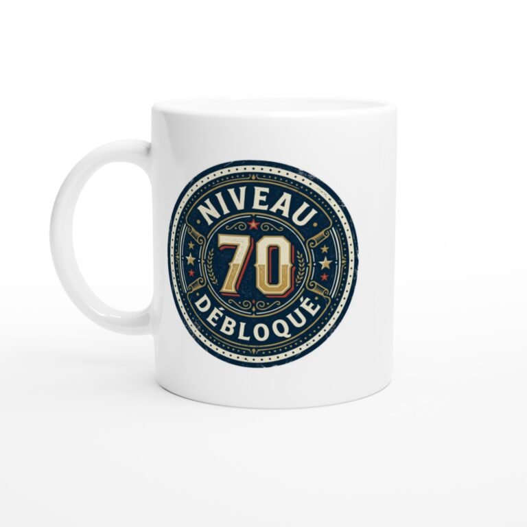 Mug 70 ans Anniversaire Niveau 70 Débloqué - Idée Cadeau Original