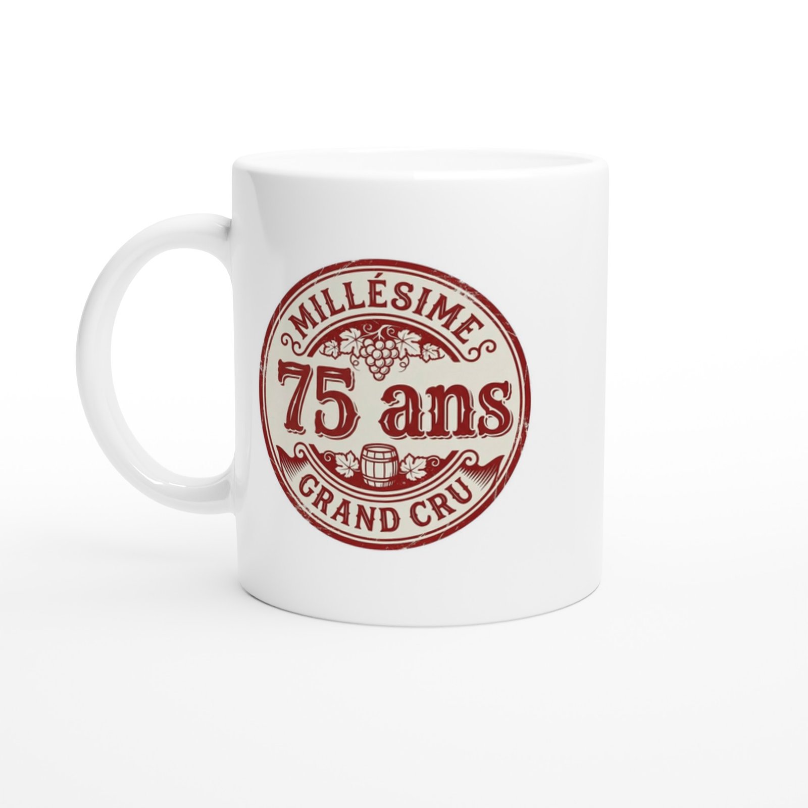 Mug 75 ans anniversaire Grand Cru Millésime 75 Ans – Idée Cadeau Original