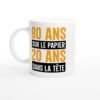 Mug 80 ans sur le papier – Idée Cadeau Original