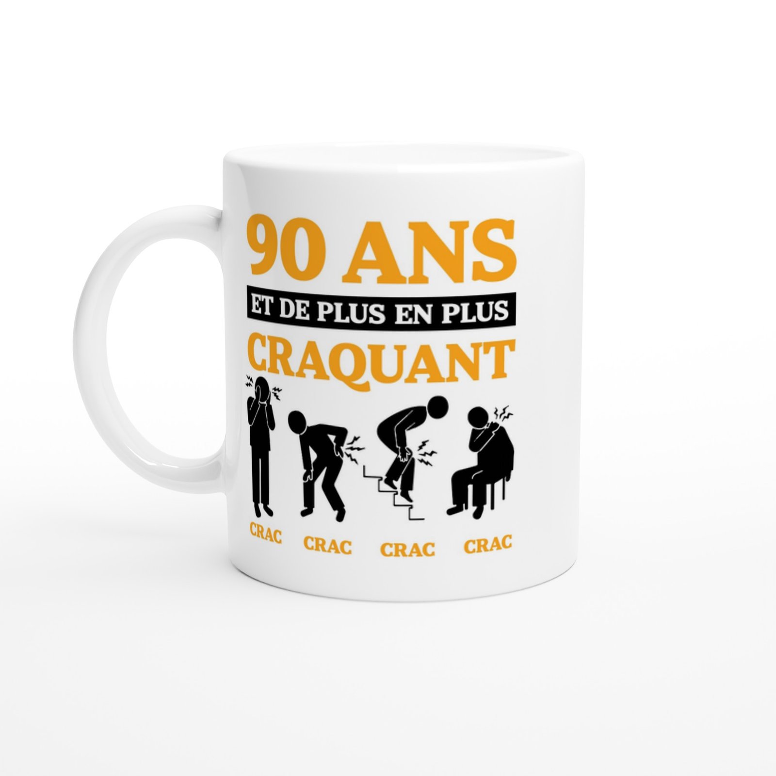 Mug 90 ans et de plus en plus craquant – Idée Cadeau Original