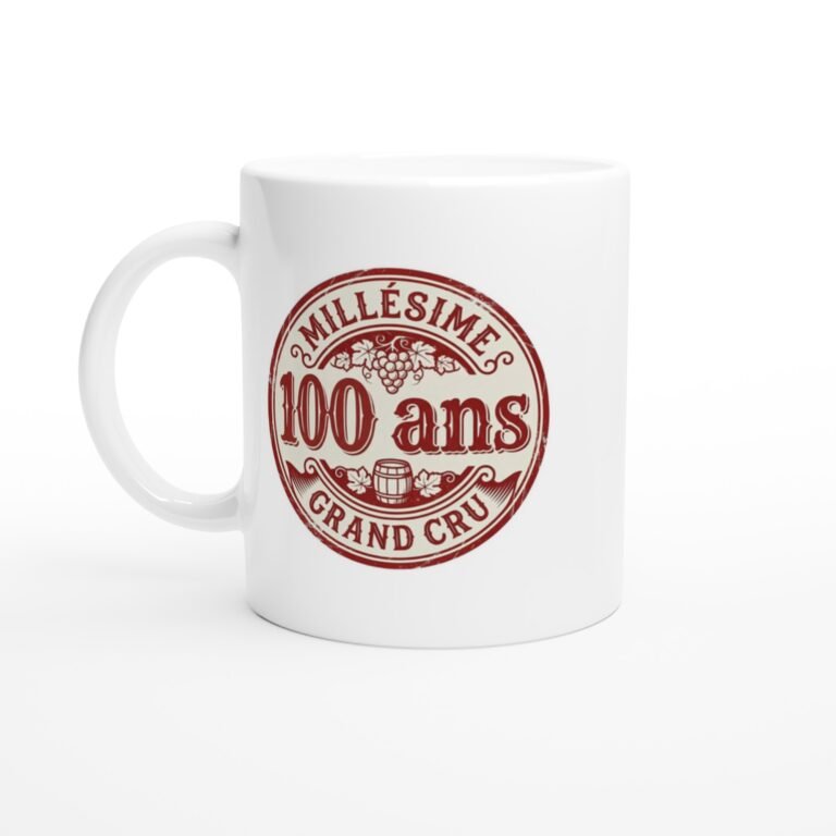 Mug Anniversaire 100 Ans Millésime Grand Cru - Idée Cadeau Original