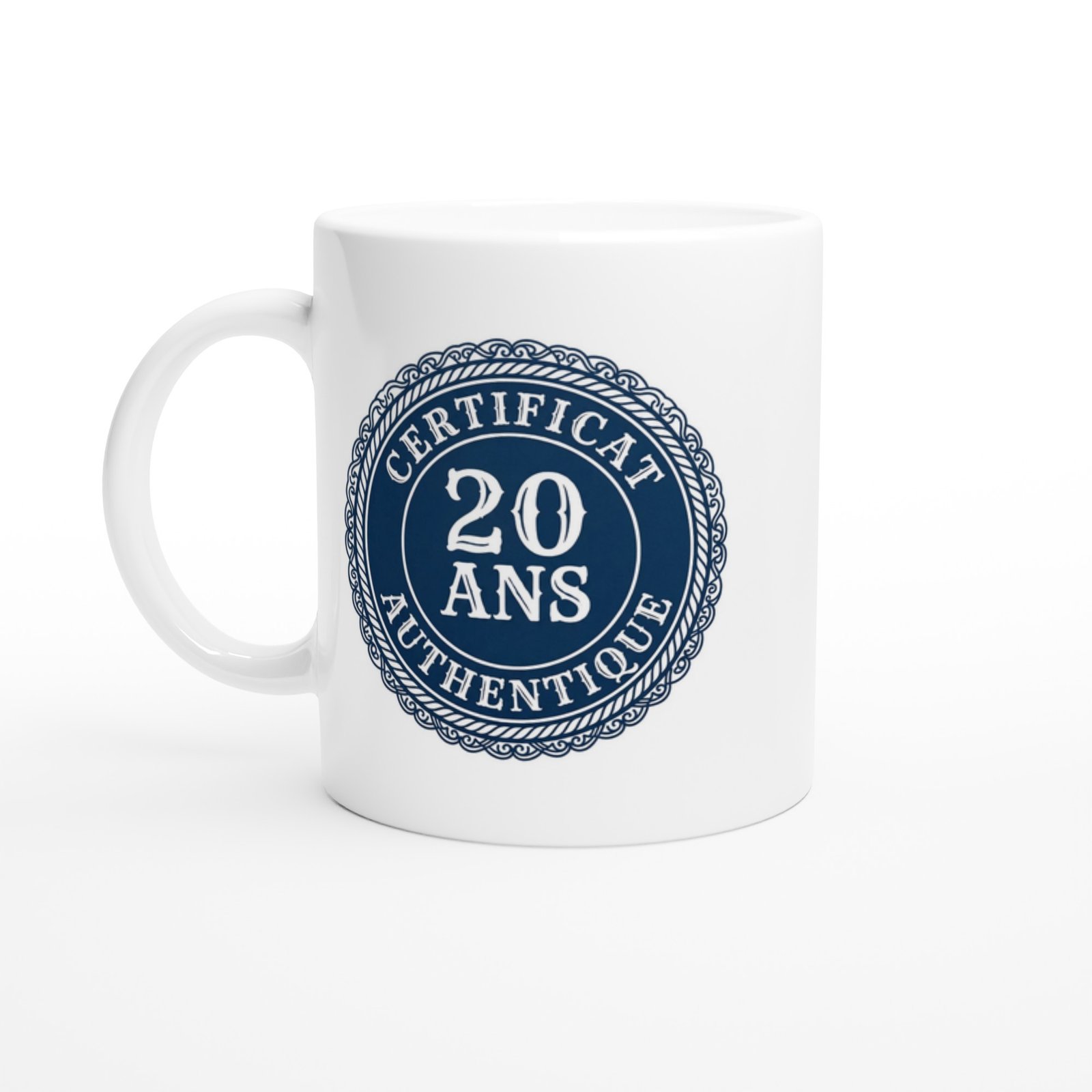 Mug Anniversaire 20 ans certificat authentique Mug Anniversaire 20 ans certificat authentique – Idée Cadeau Original