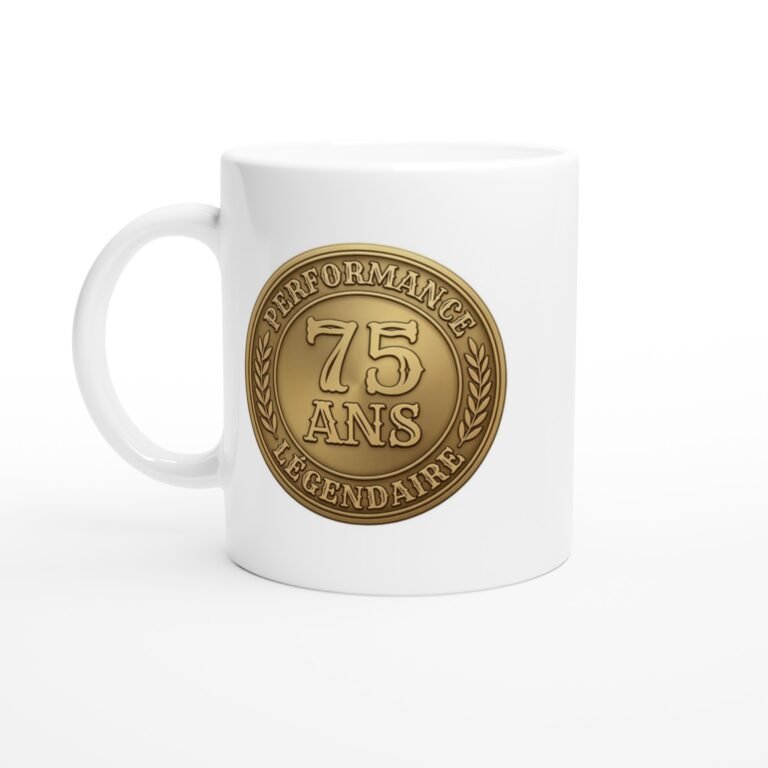 Mug Anniversaire75 Ans Performance Légendaire - Idée Cadeau Original