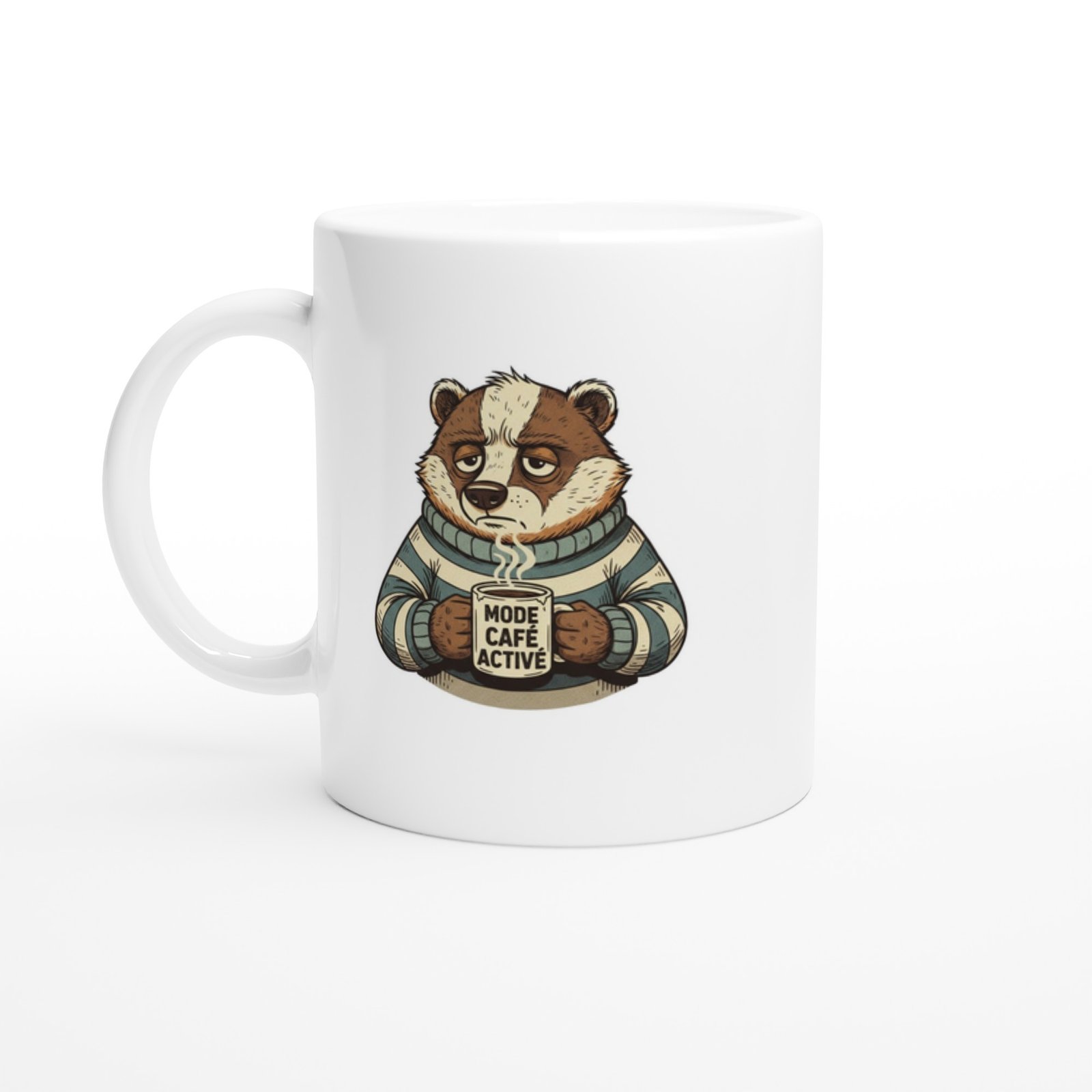 Mug Blaireau Grincheux Fun Animal Café Activé