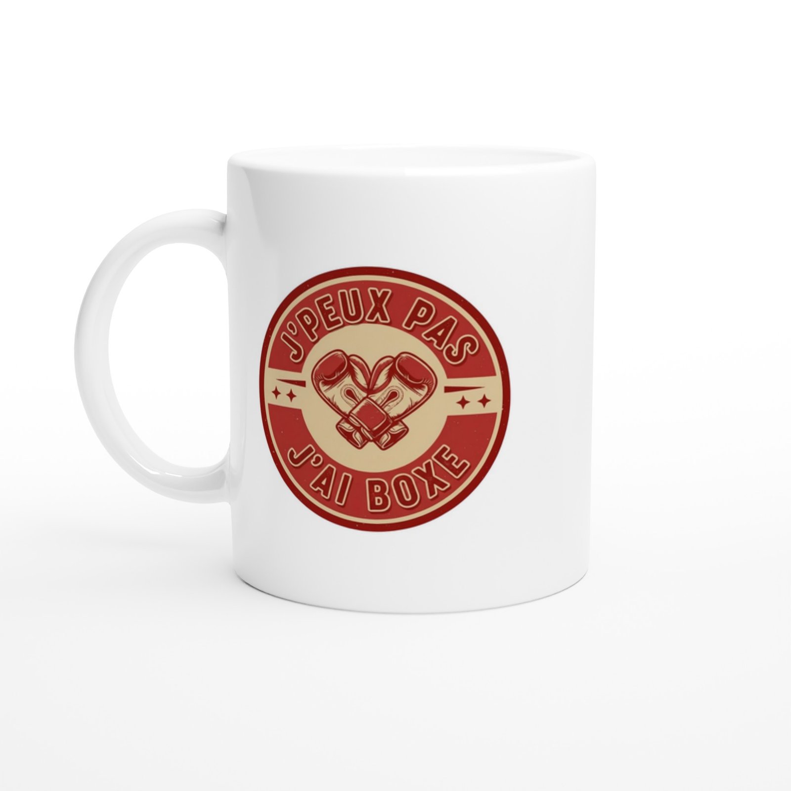 Mug Boxe Fun J&rsquo;peux pas j&rsquo;ai boxe