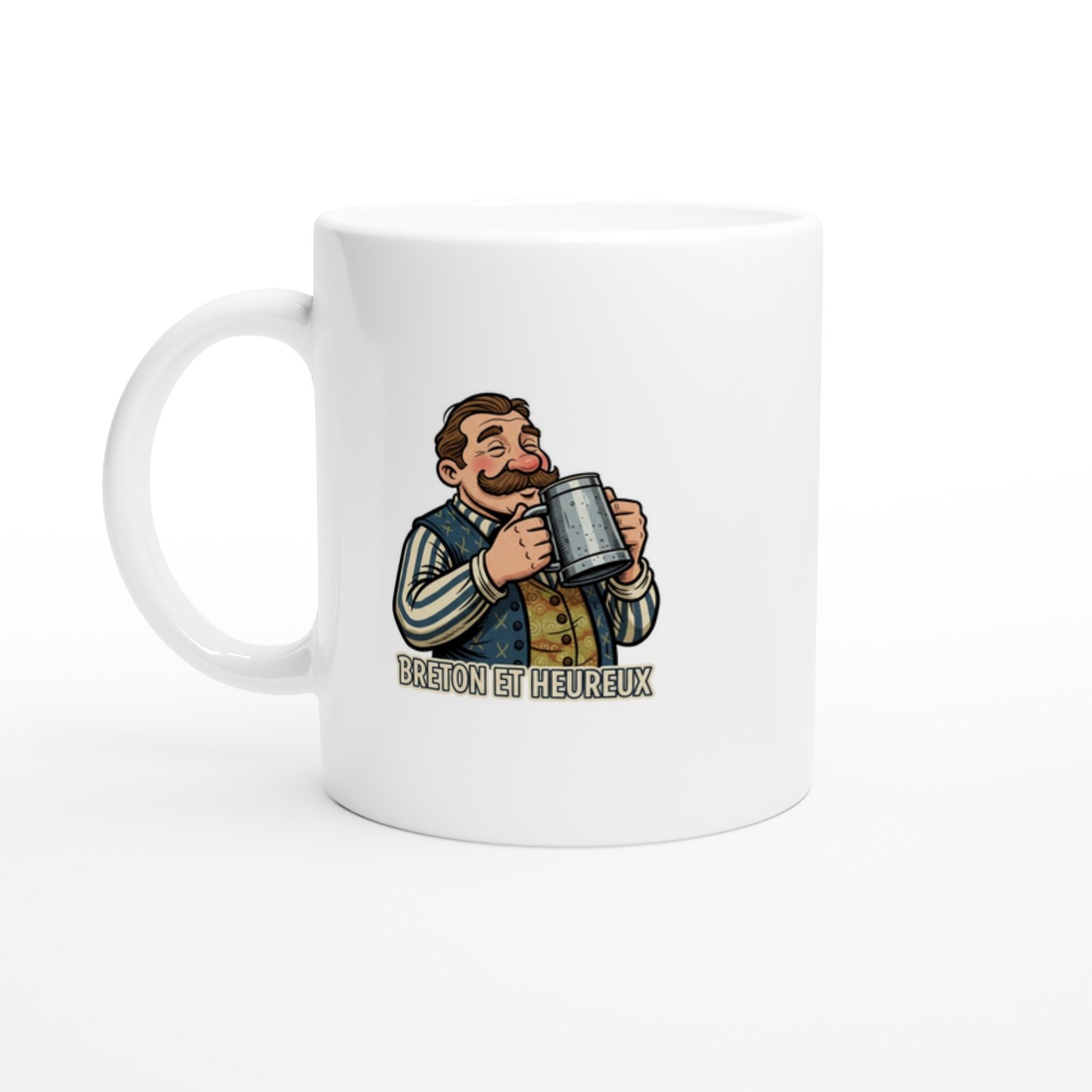 Mug Bretagne Humour Breton et Heureux