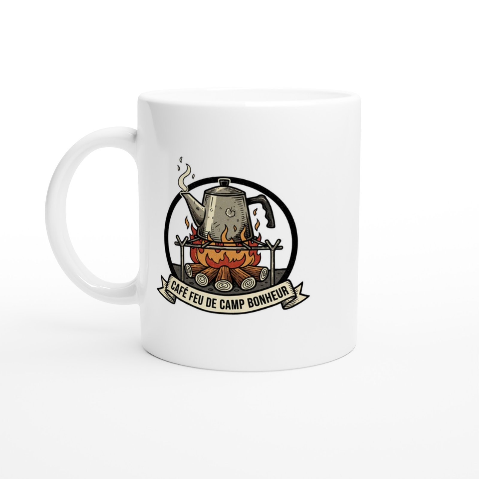 Mug Camping Café Feu de Camp Bonheur