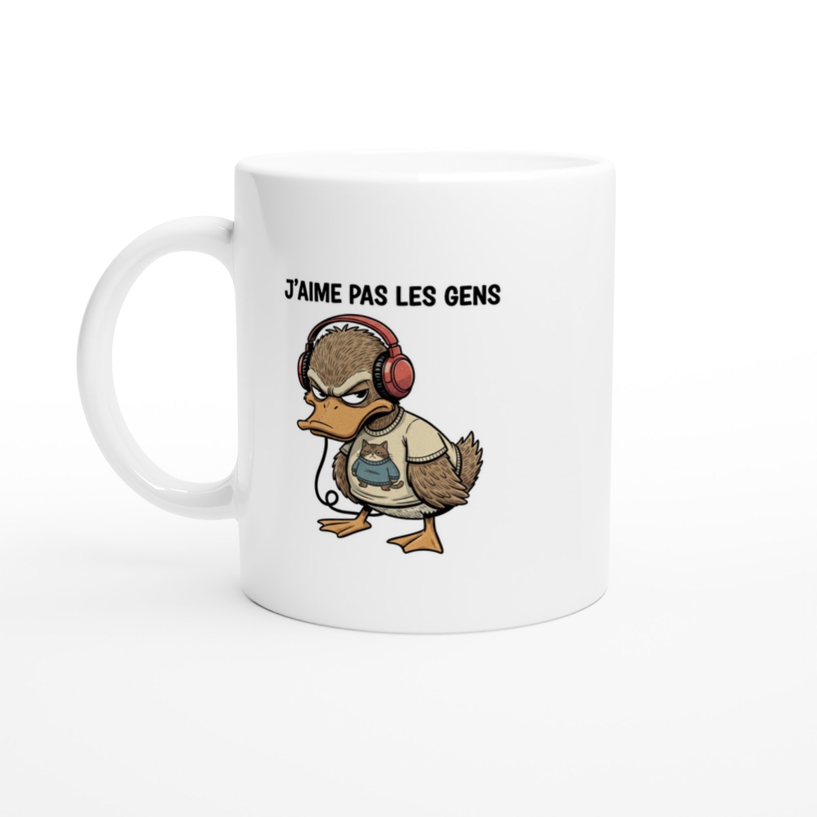 Mug Canard Humour j&rsquo;aime pas les gens