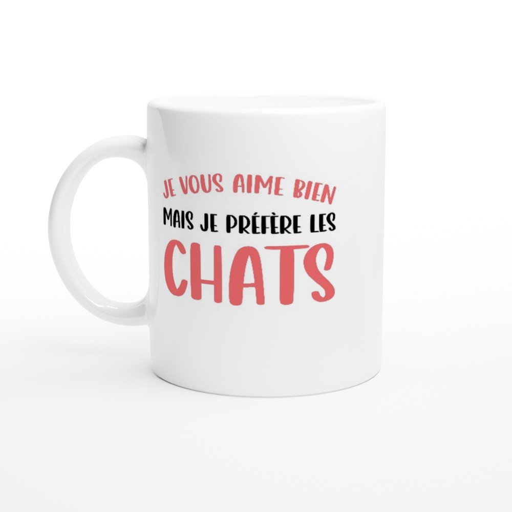 Mug Chat Je préfère les chats – Idée Cadeau Original