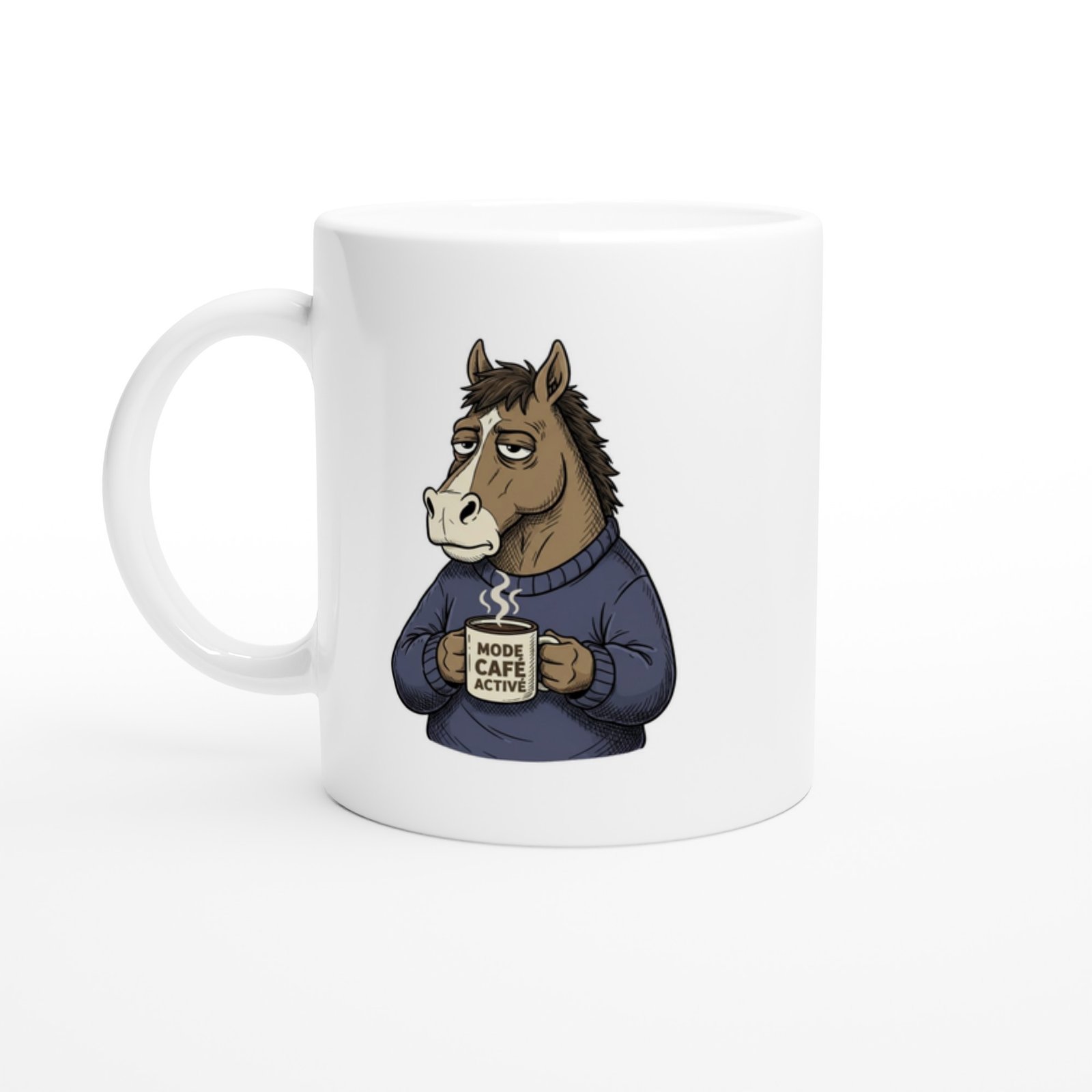 Mug cheval Grincheux Humour Animal Café Activé Mug cheval Grincheux Humour Animal Café Activé
