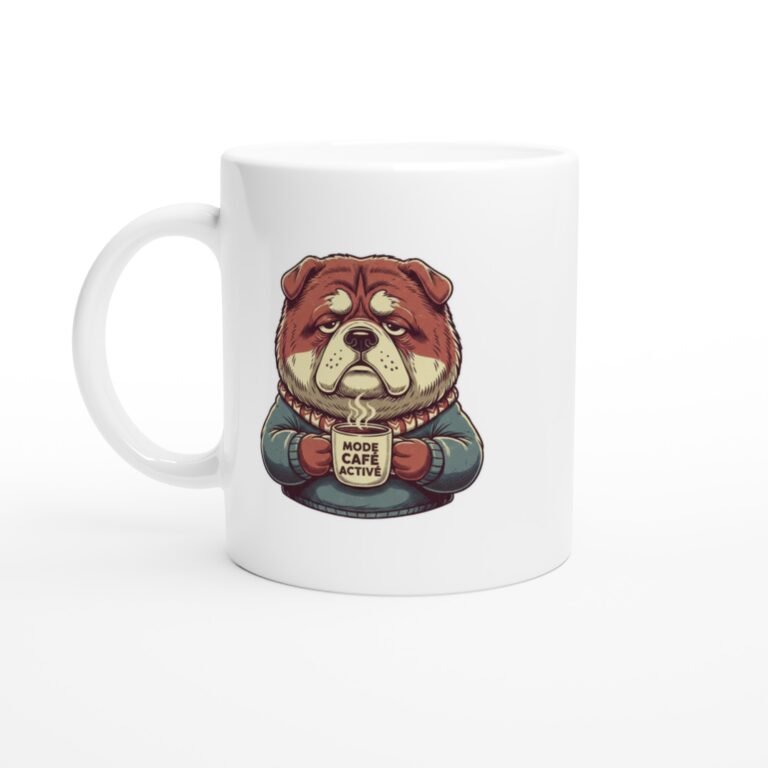 Mug Chien Bulldog Mode Café Activé
