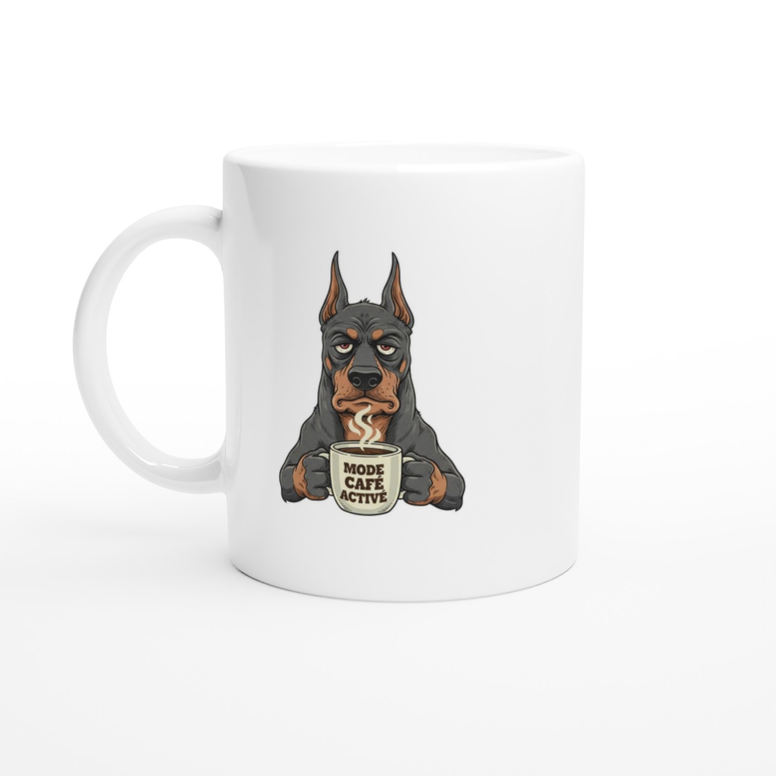 Mug Chien Doberman Mode Café Activé