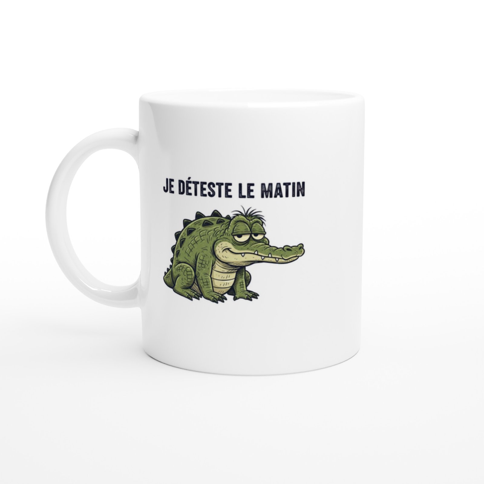 Mug Crocodile Humour Je Déteste Le Matin