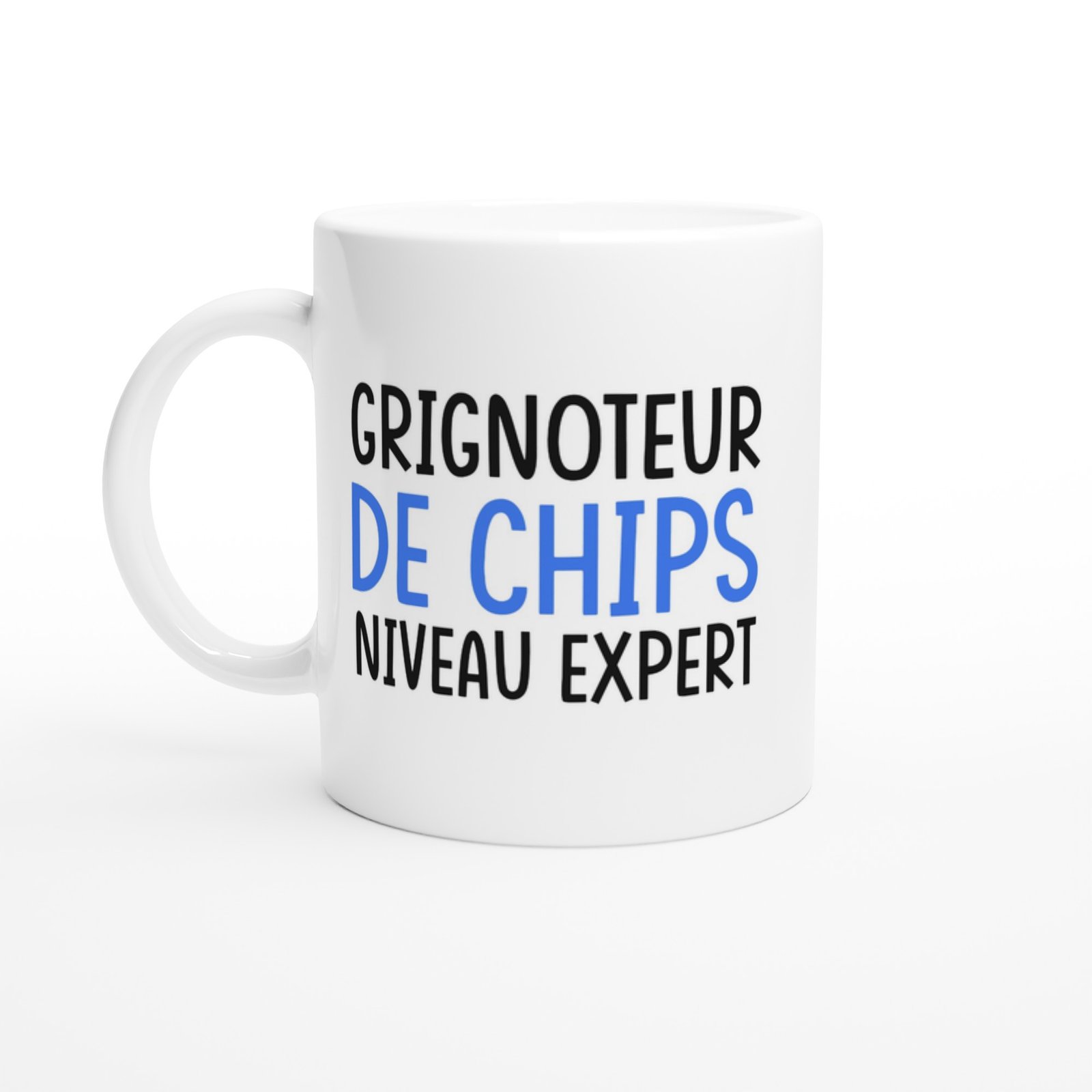 Mug Drôle Homme Grignoteur de Chips Niveau Expert