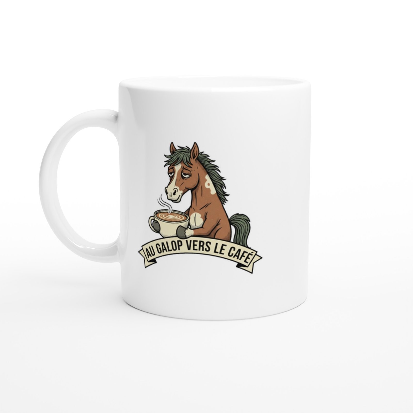 Mug Equitation Humour Cheval Au Galop Vers le Café Mug Equitation Humour Cheval Au Galop Vers le Café