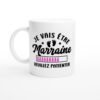 Mug Marraine je vais être marraine – Idée Cadeau Marrainage