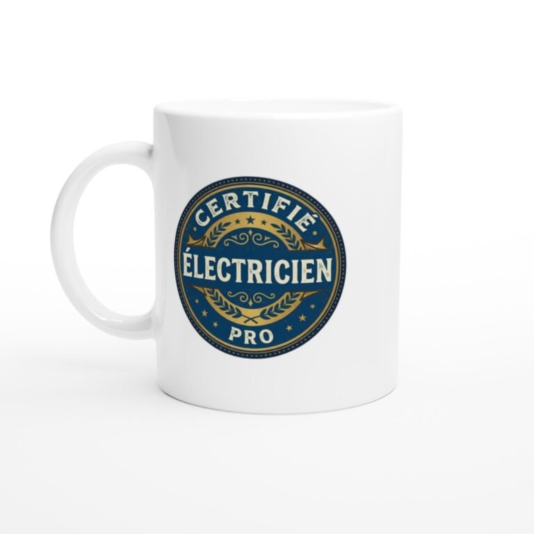 Mug Metier Certifié Électricien Pro