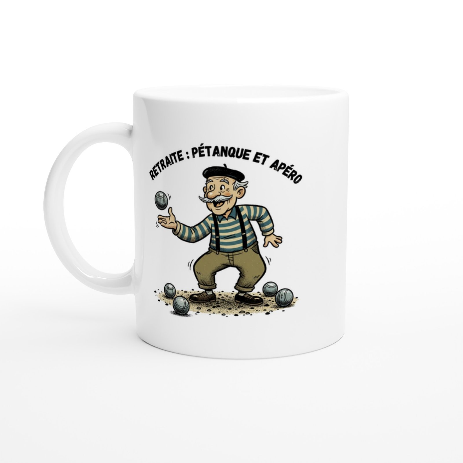 Mug Retraité Humour Pétanque et Apéro