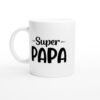 Mug Super papa – lettrage noir arrondi entre deux filets