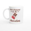 Mug Vivre d&rsquo;amour et de chocolat
