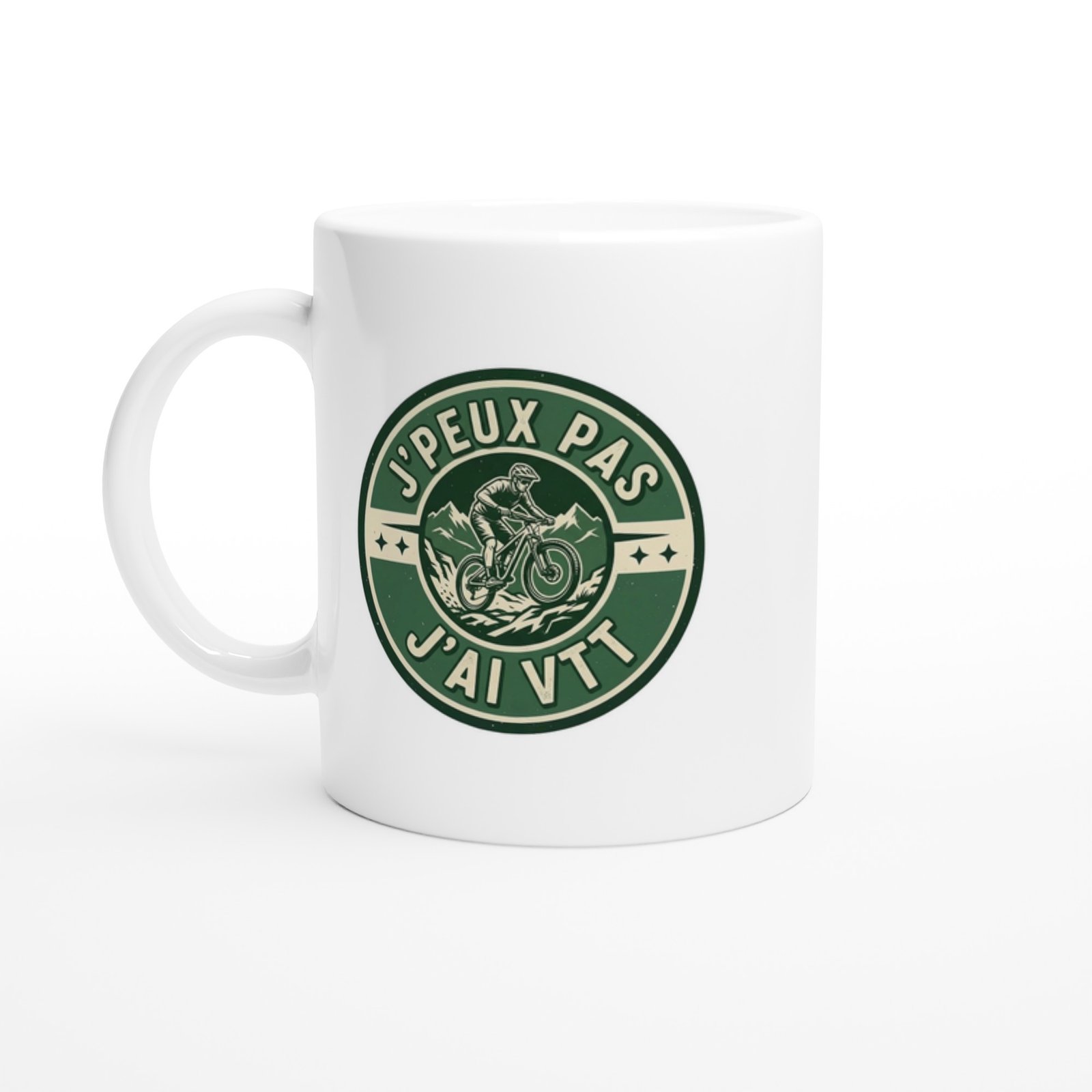 Mug VTT Fun Vélo J&rsquo;peux Pas J&rsquo;ai VTT