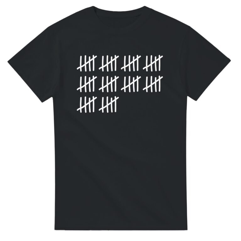 T-shirt 50 ans – cinquante bâtons de comptage blancs
