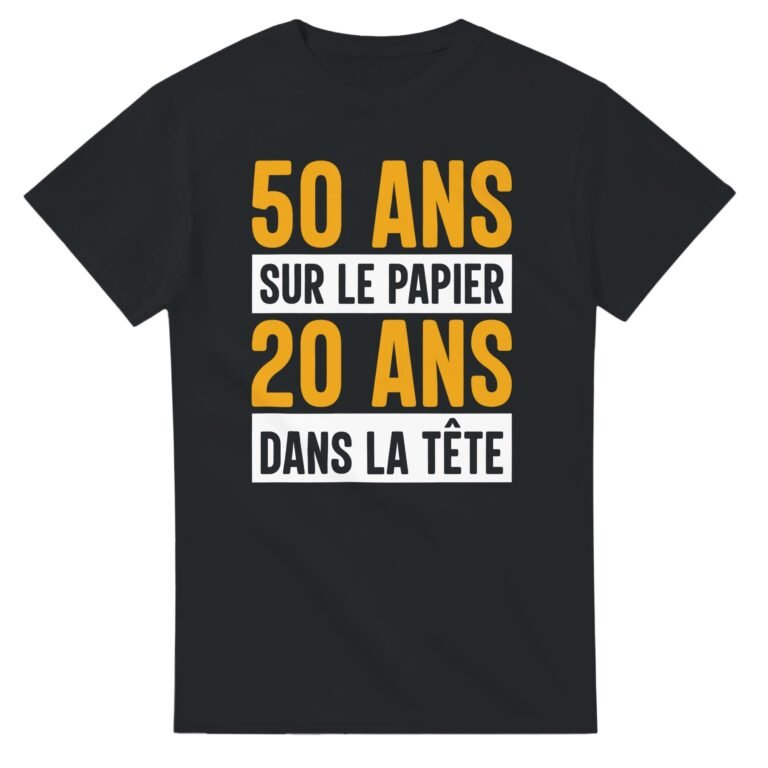 T shirt 50 ans sur le papier - Idée Cadeau Original