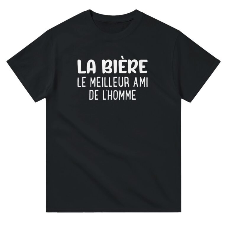 T shirt Apéro La bière le meilleur ami de l'homme - Idée Cadeau Original