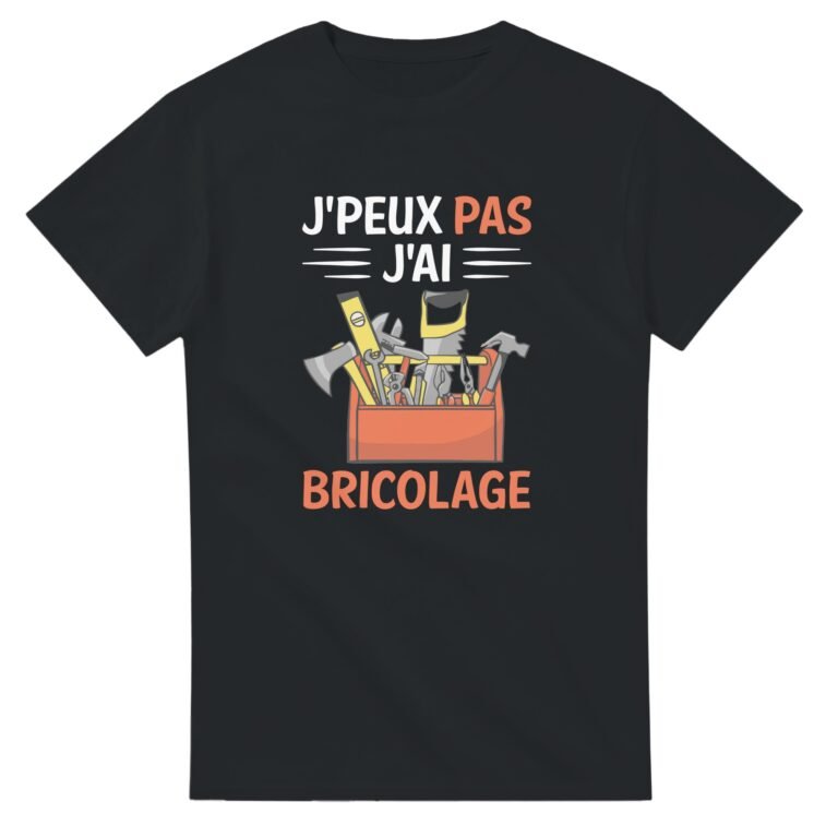 T-shirt Bricolage J’peux pas j’ai bricolage – caisse à outils orange