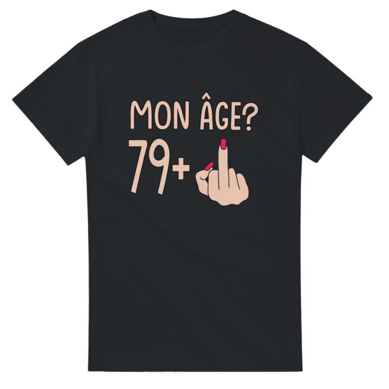 T shirt Femme anniversaire 80 ans humour mon âge 79 +