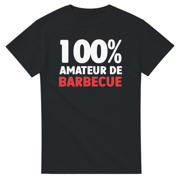 T shirt Homme Fun 100% amateur de barbecue