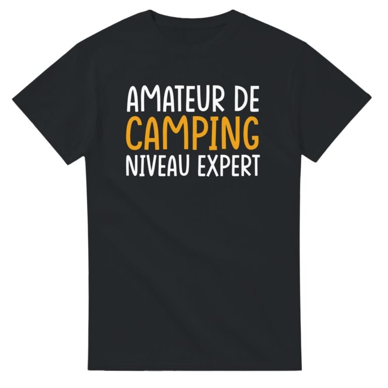 T shirt Homme Humour Amateur de camping