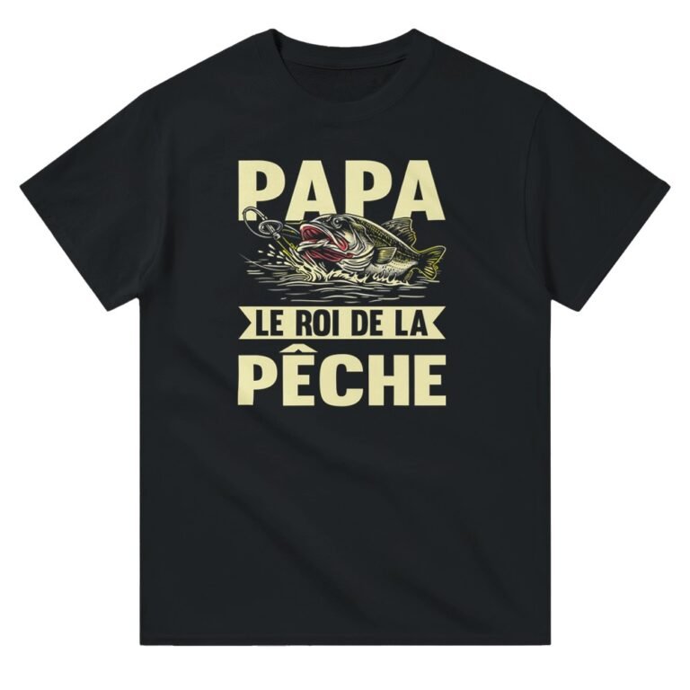 T shirt Papa le roi de la pêche – T-shirt Papa – Papa – T-shirt humoristique pour papa – Idée cadeau Fête des pères