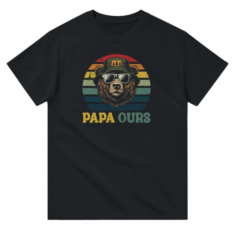T shirt Papa ours – T-shirt Papa – Papa – T-shirt humoristique pour papa – Idée cadeau Fête des pères