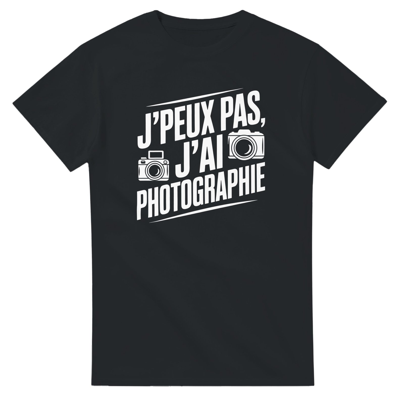 T-shirt J’peux pas j’ai photographie – deux appareils photo en biais