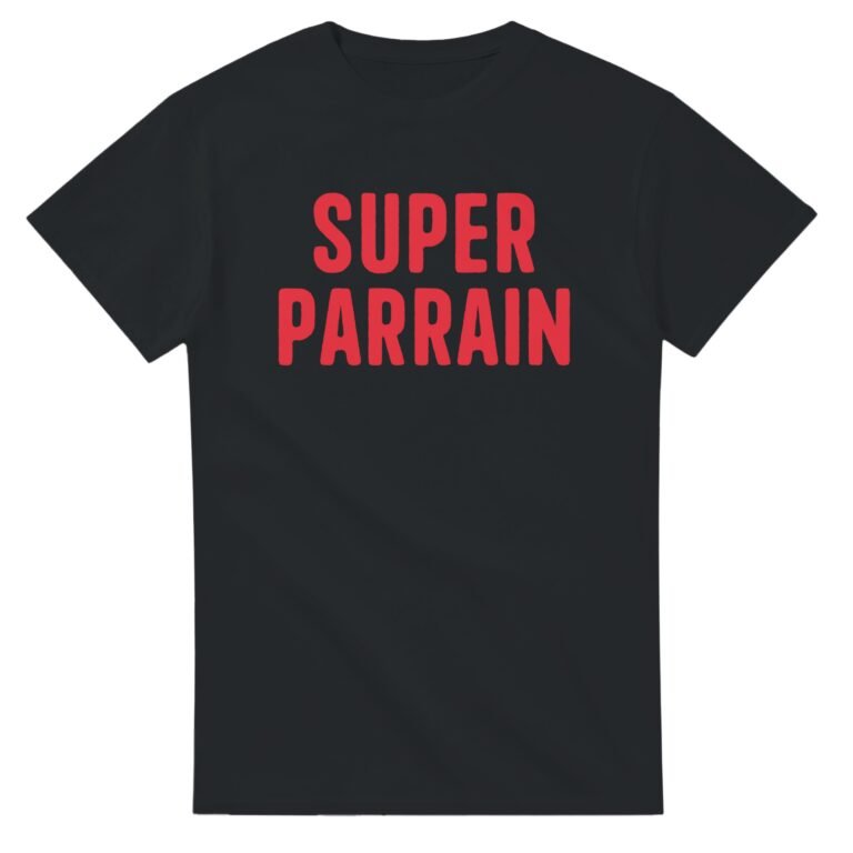 T-shirt Super parrain – capitales rouges sans illustration