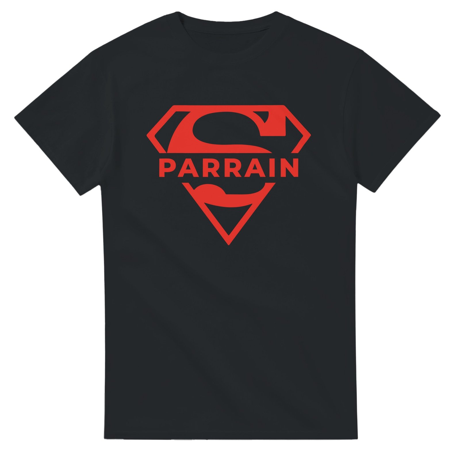 T shirt Super parrain T-shirt Super parrain – blason de super-héros rouge
