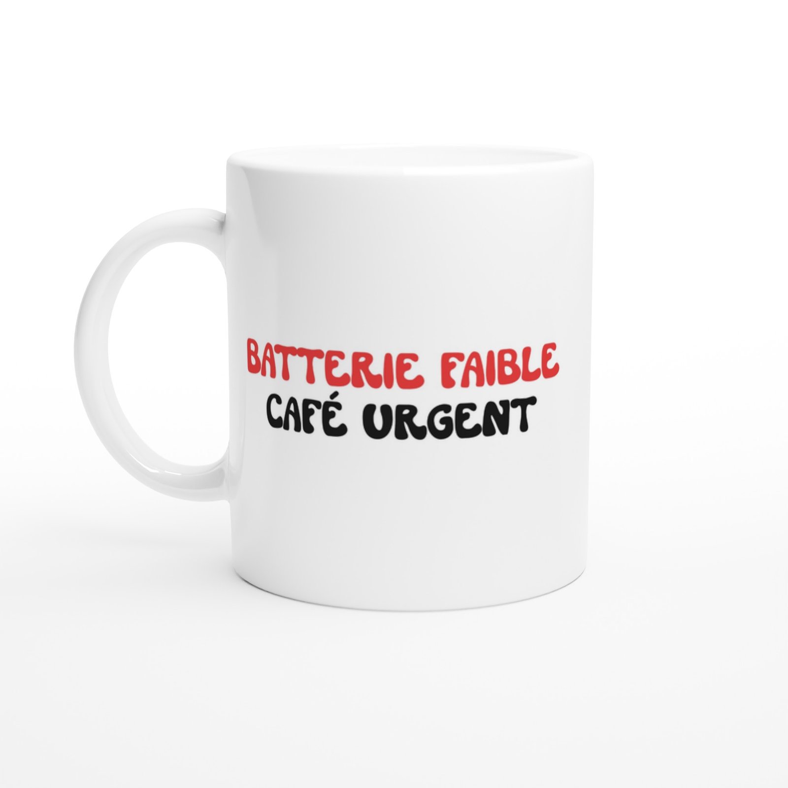 Tasse Humour Batterie Faible Café Urgent