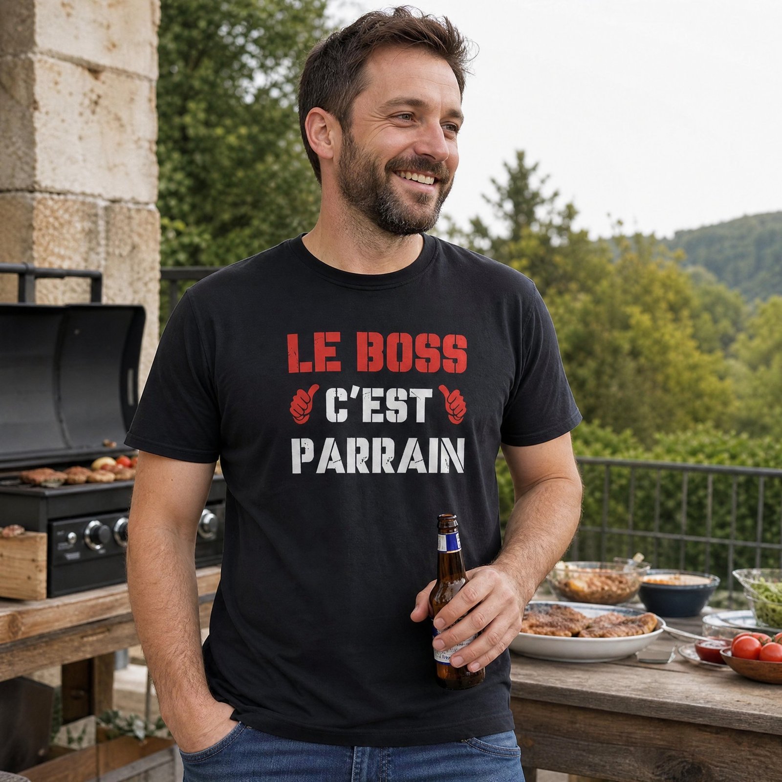 T shirt Parrain Le boss c&rsquo;est parrain