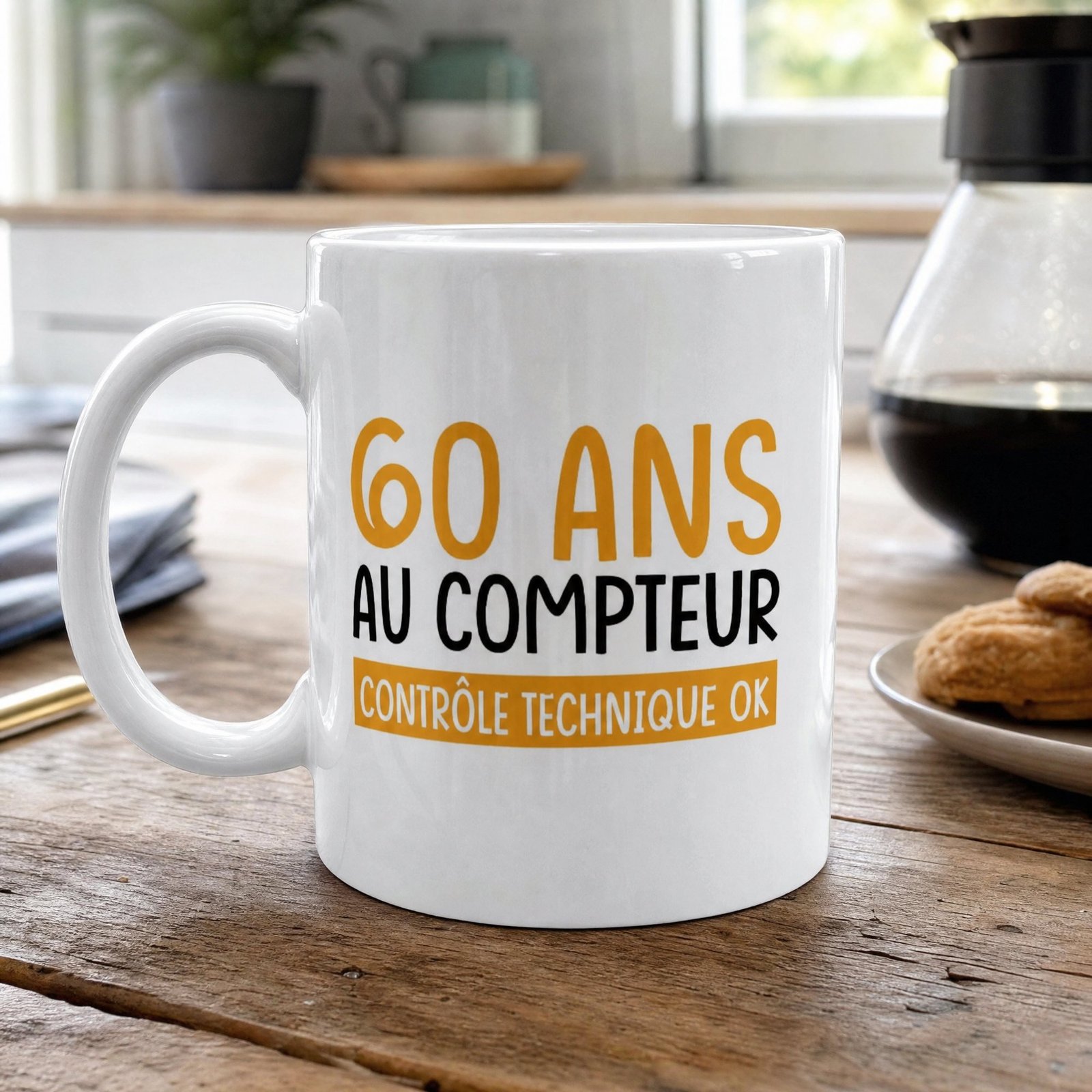 Mug 60 ans au compteur – Idée Cadeau Original