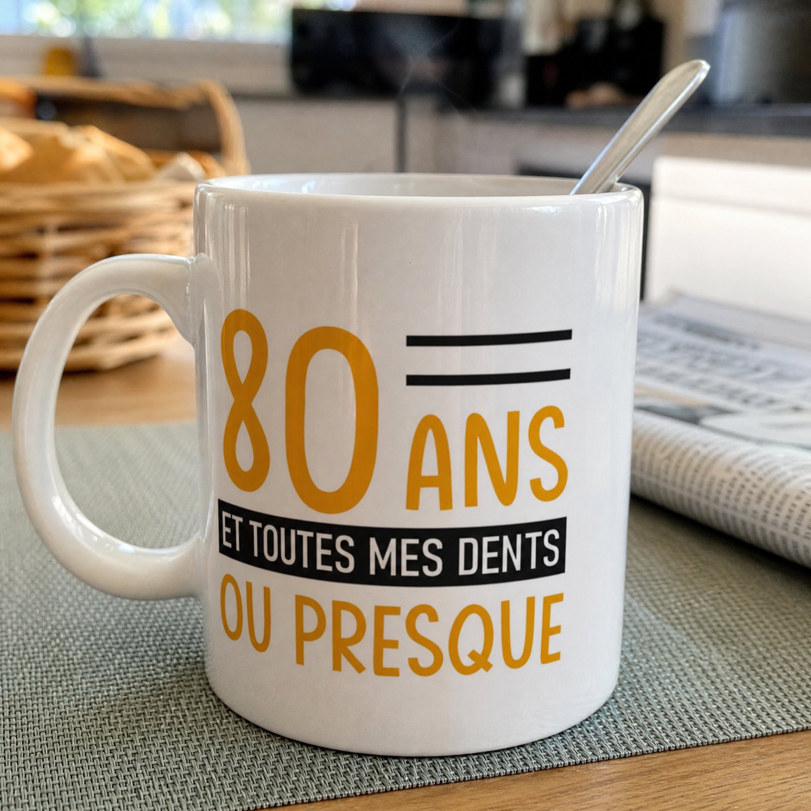 Mug 80 ans et toutes mes dents – Idée Cadeau Original