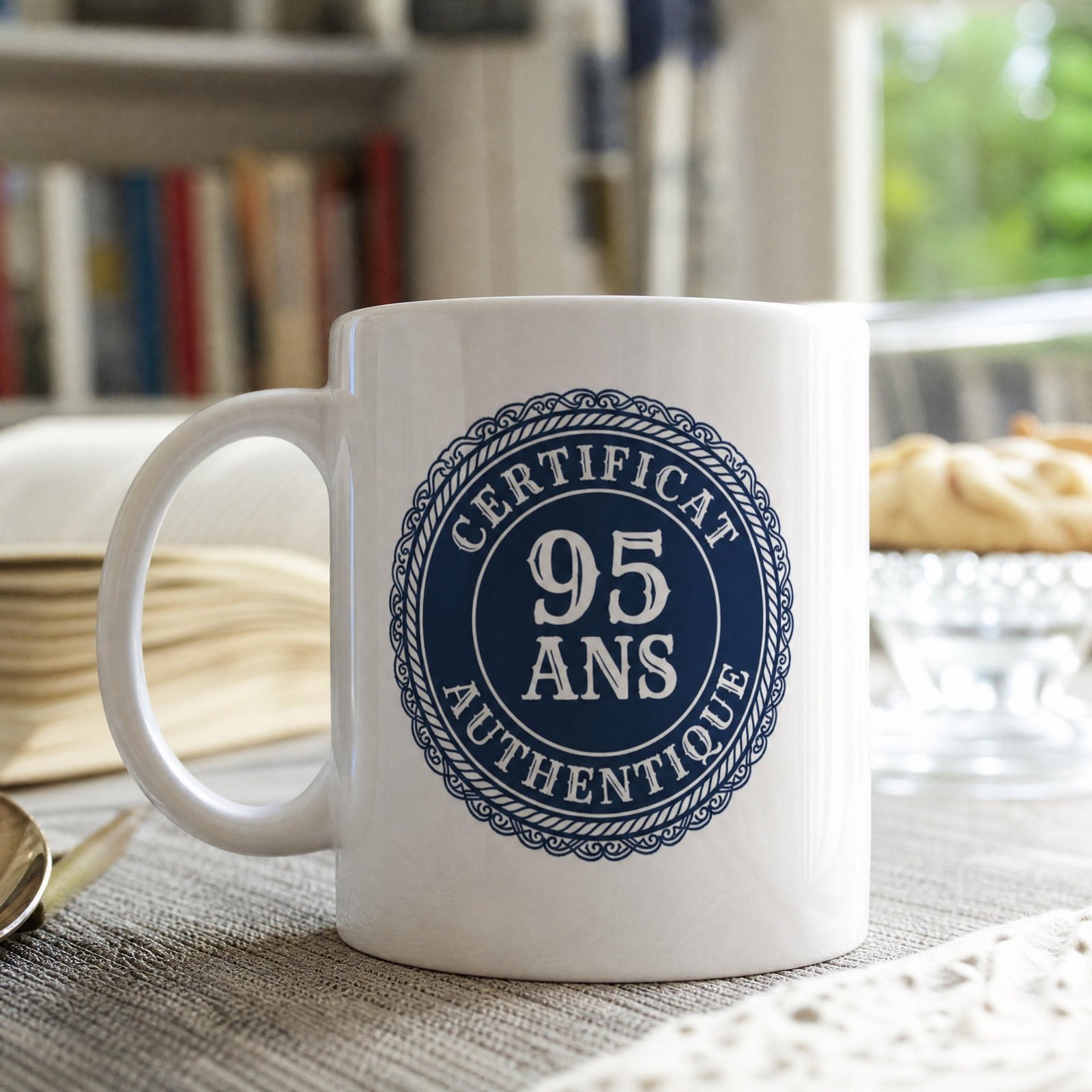 Mug 95 ans anniversaire Certificat Authentique 95 Ans – Idée Cadeau Original