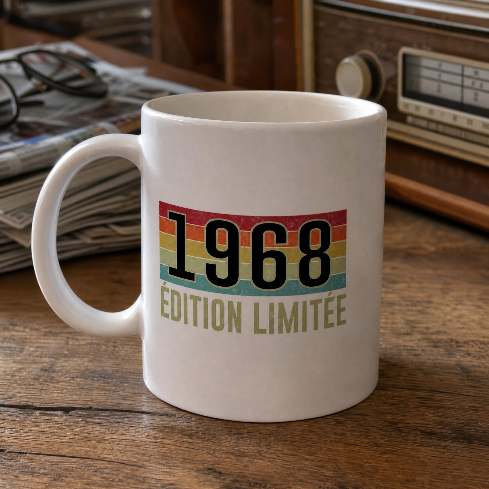 Mug Année de Naissance 1968 – Tasse Vintage Anniversaire