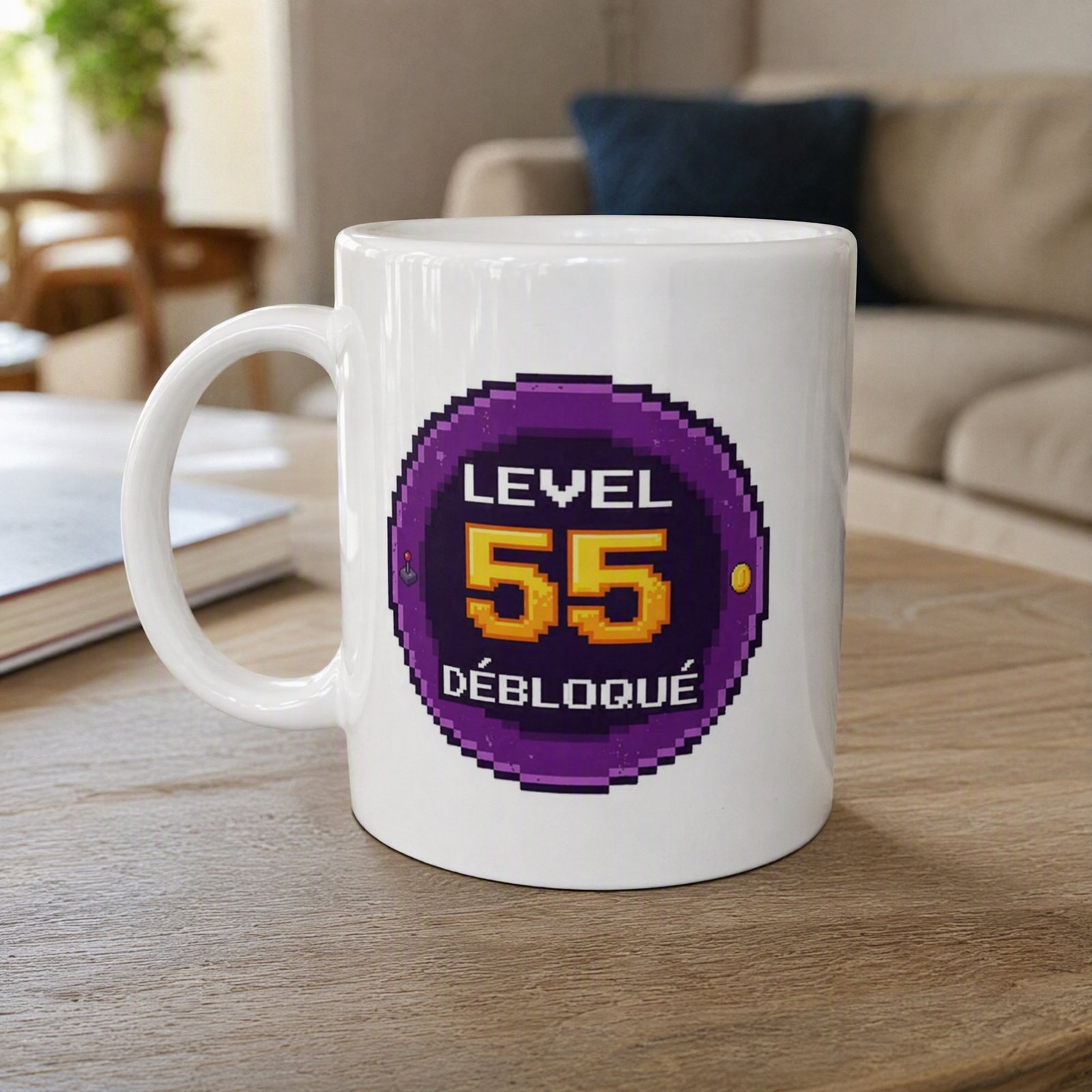 Mug Anniversaire 55 ans Fun Level 55 Débloqué – Idée Cadeau Original